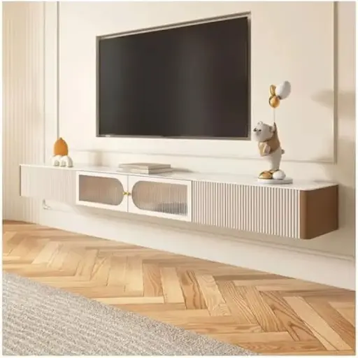 帶壁掛式展示櫃的電視控制台